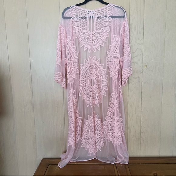 Rachel Zoe Lace Pink Cover Up One Size Womens - Picture 9 of 11
